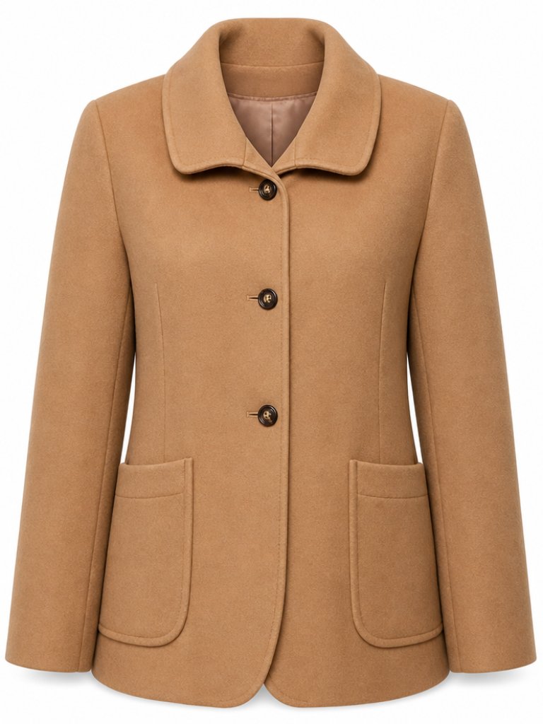 Preston & York Wool Blend Camel Color Peacoat Timeless Academia Coat Size 16